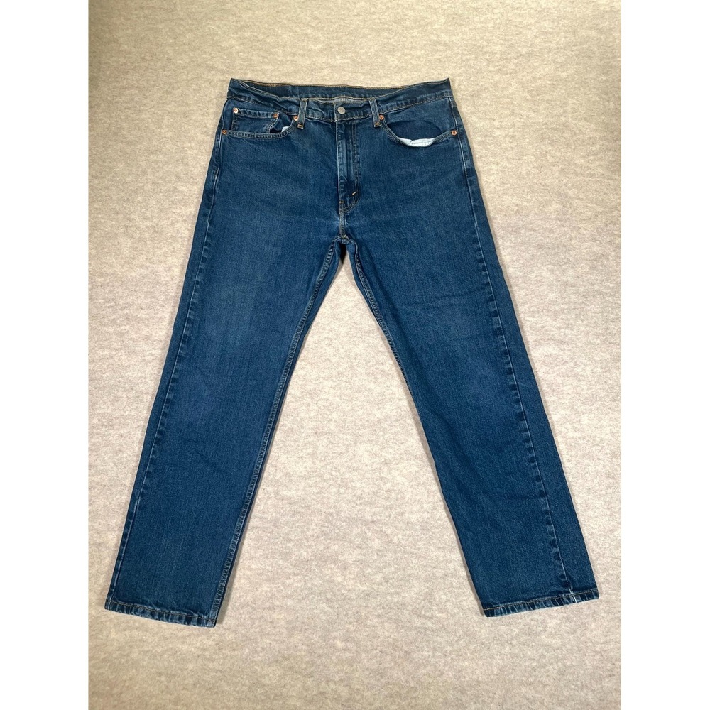 Levi's 505 Regular Fit Jeans Mens 36x30 Blue Denim Stretch Straight Leg Travel